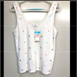 SPLENDID embroidered umbrella knit tank top size medium NWT